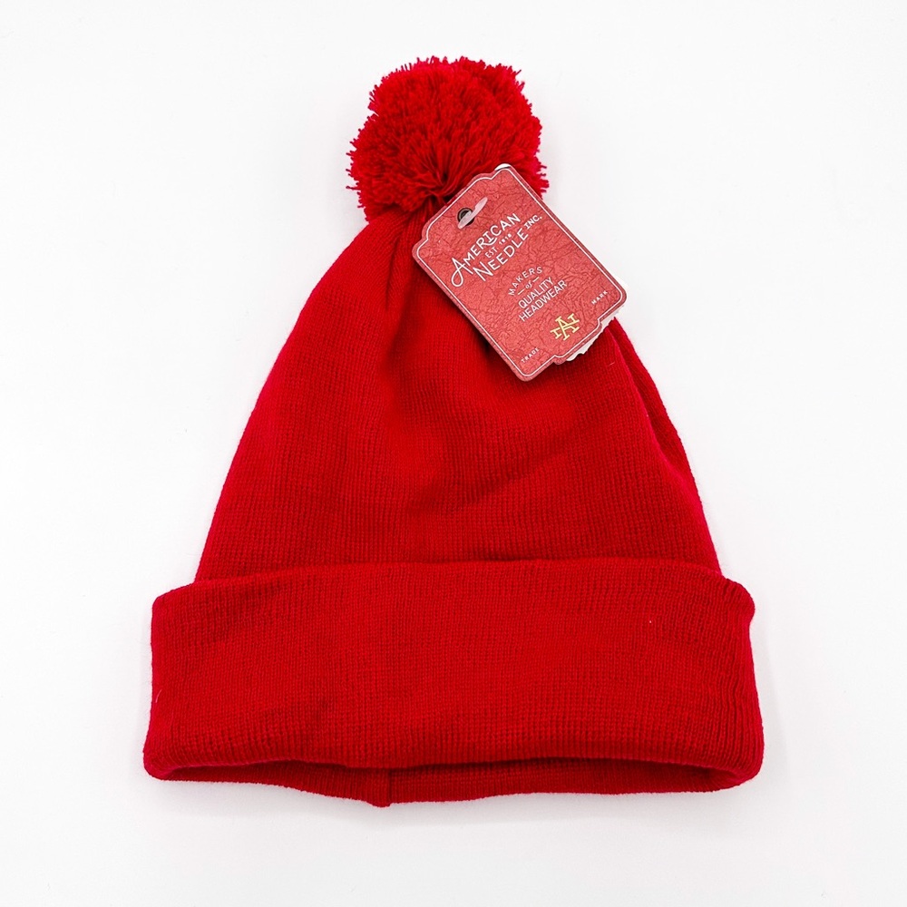 American Needle Red Pom Pom Winter Hat